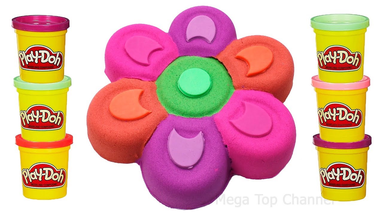 DIY How to Make Flower with Kinetic Sand Mad Mattr and Play Doh | Fun and Creative Video for Kids