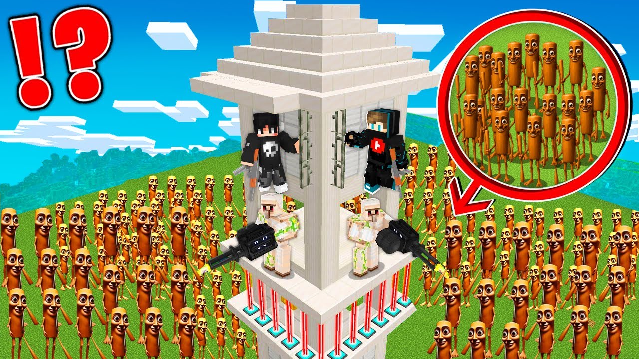 ماين كرافت حماية اطول برج من تم تم سحور الخطير بأستخدام اسـلـحـة حقيقية !!؟