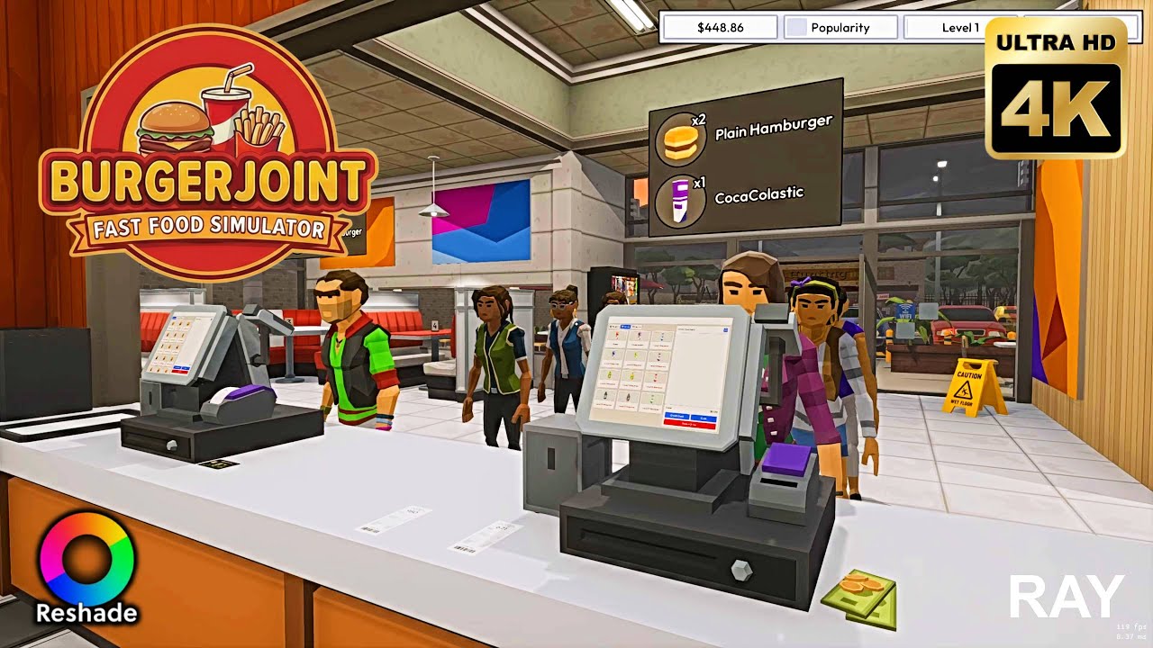 BurgerJoint Fast Food Simulator 4K60FPS No Commentary Gameplay +Reshade