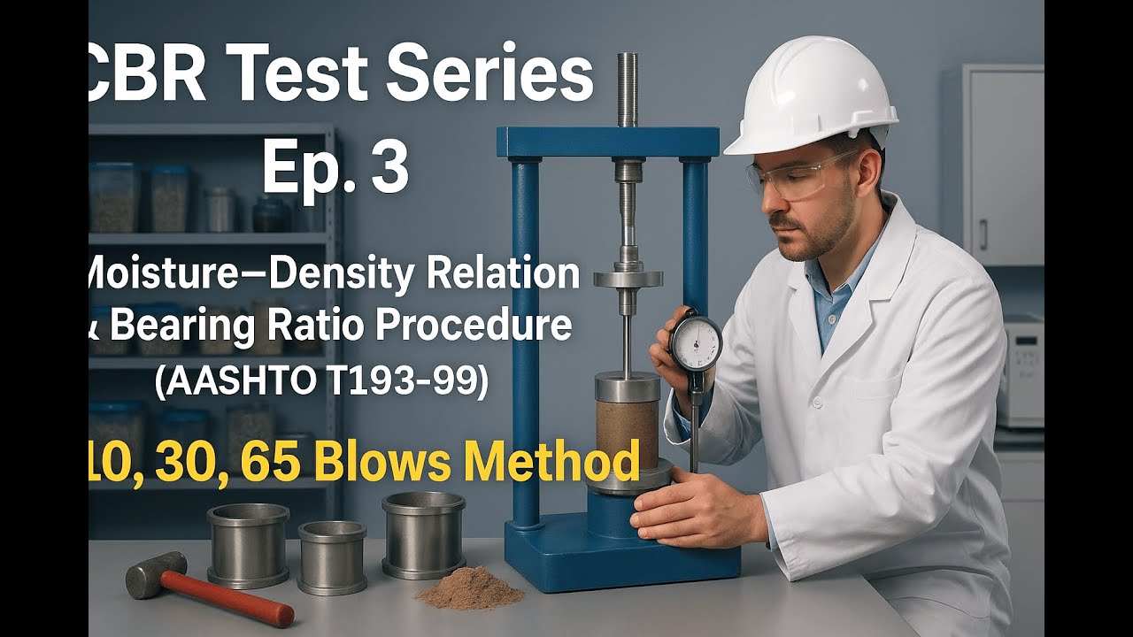 Episode-03 CBR Test (AASHTO T193) | Moisture-Density Relation & Compaction Procedure Explained