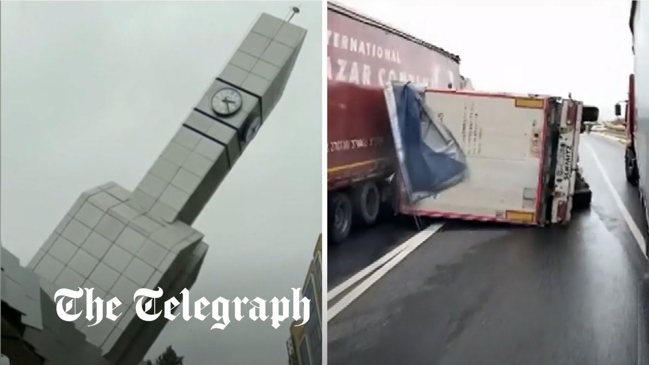 Storm in Turkey kills at least four people, topples clock tower and overturns trucks