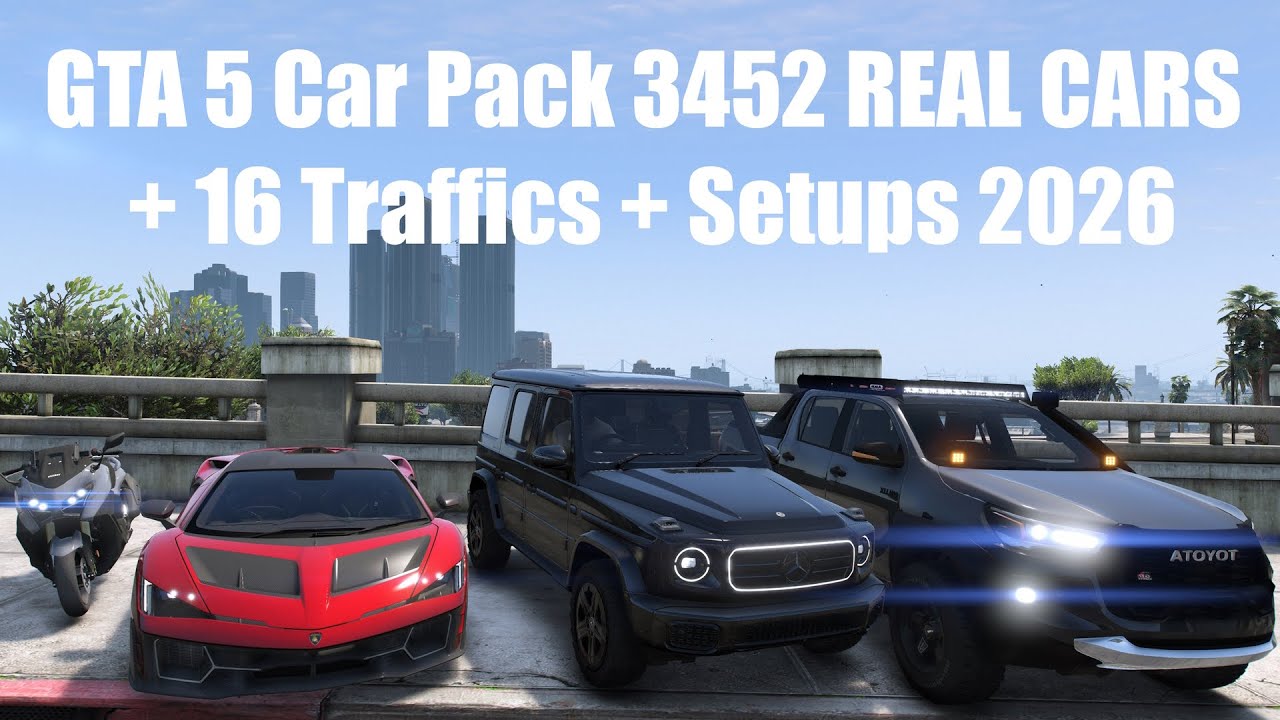 GTA TOP Car Pack 3452 REAL CARS + 16 Traffics + Setups 2026