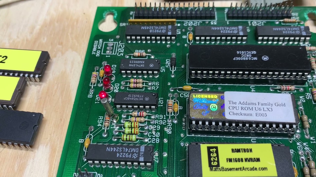 Williams TAFG MPU Repair and Test (no boot, RAM error, switch matrix error)