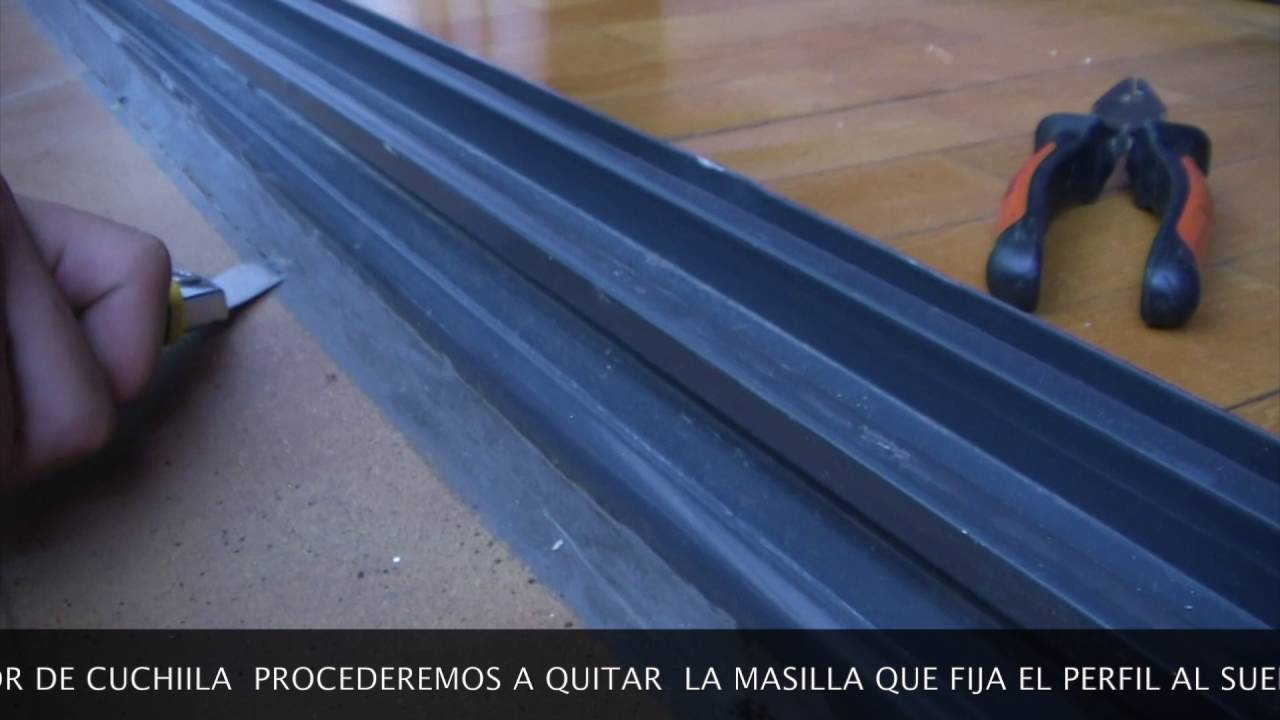 SUSTITUIR CARRIL DE PUERTA CORREDERA DE ALUMINIO - REPLACING ALUMINUM SLIDING DOOR RAIL