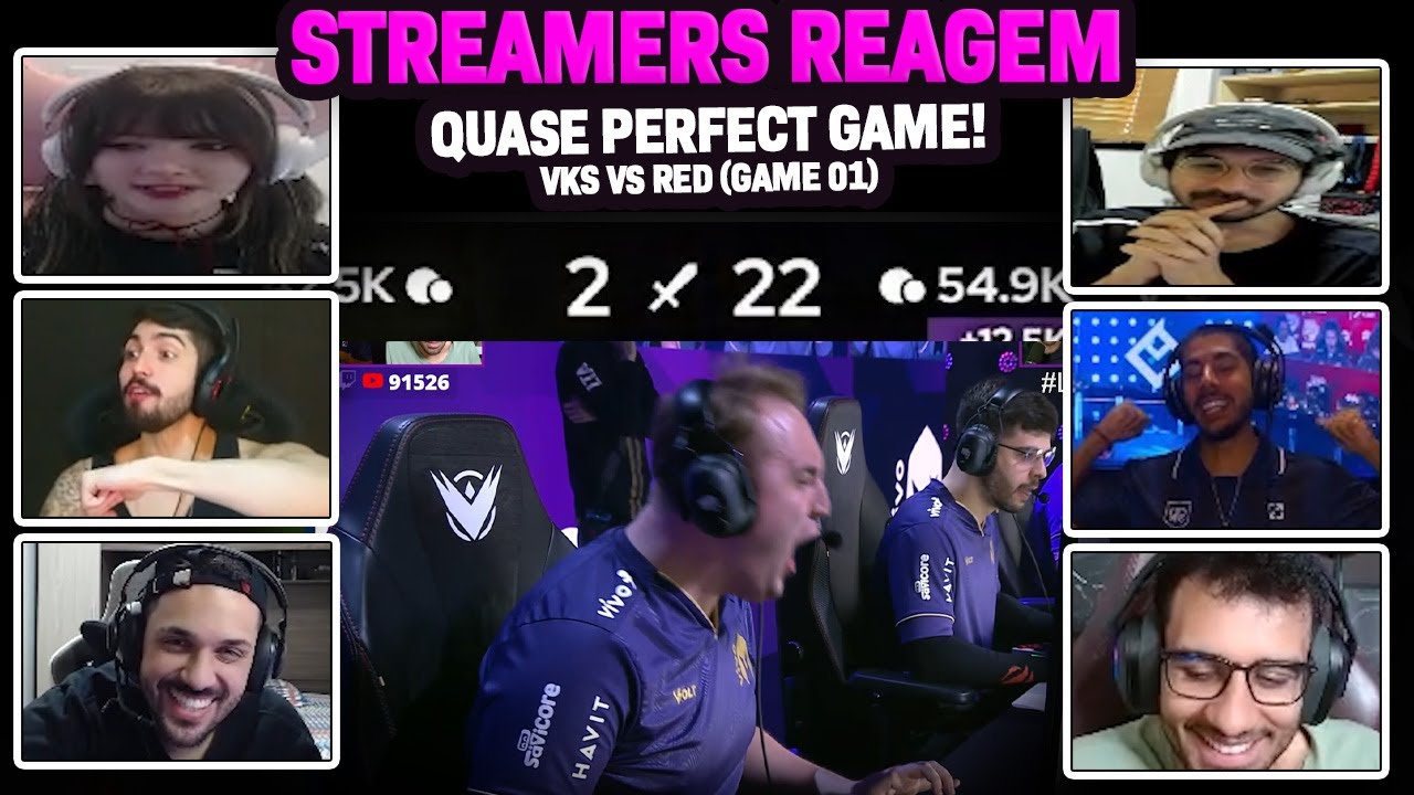 STREAMERS REAGEM: A KEYD FEZ UM GAME QUASE PERFEITO CONTRA A RED | GAME 01 - VKS vs RED
