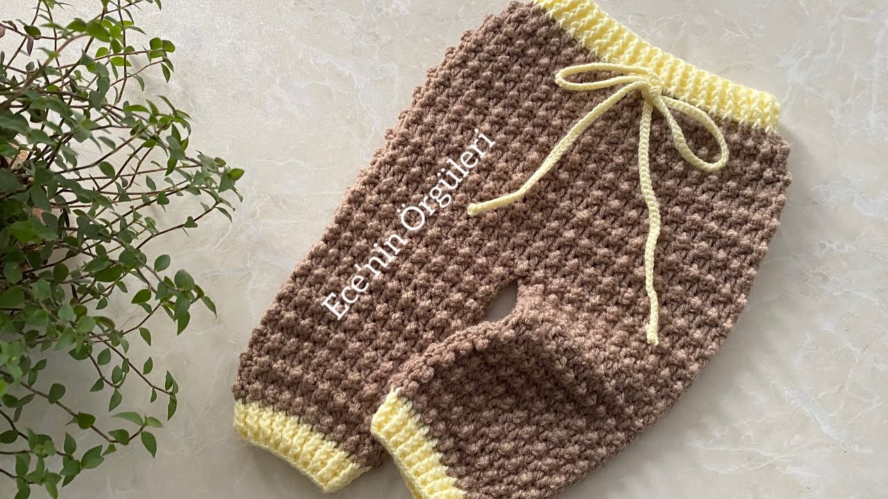 Crochet baby girl and boy pants /Tığ işi Bebek Takımı Nohut Model Bebek Pantolunu/3-6 ay/Baby set
