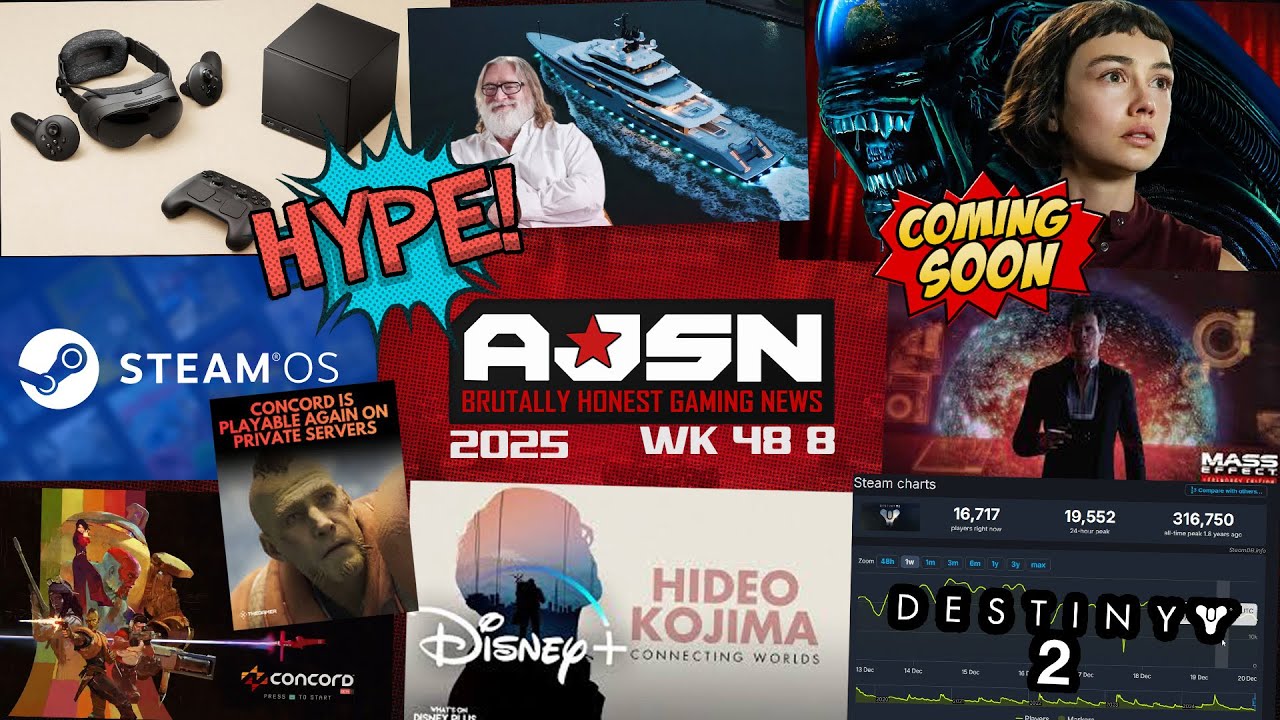 AJS News- STEAMS NEW MACHINE, VR & MORE!, Alien Earth Season 2, Concord is BACK?, Destiny 2 is DEAD?