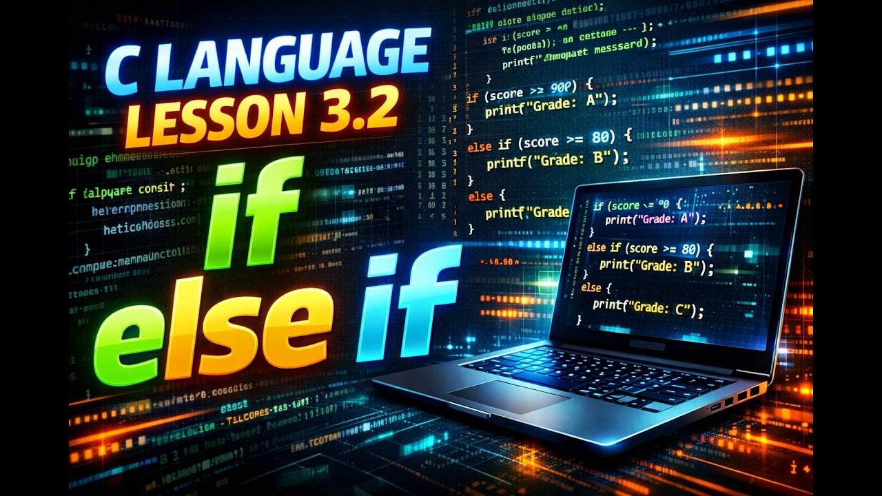 C Language Lesson 3.2 | if else if Statement in C | Conditional Statement