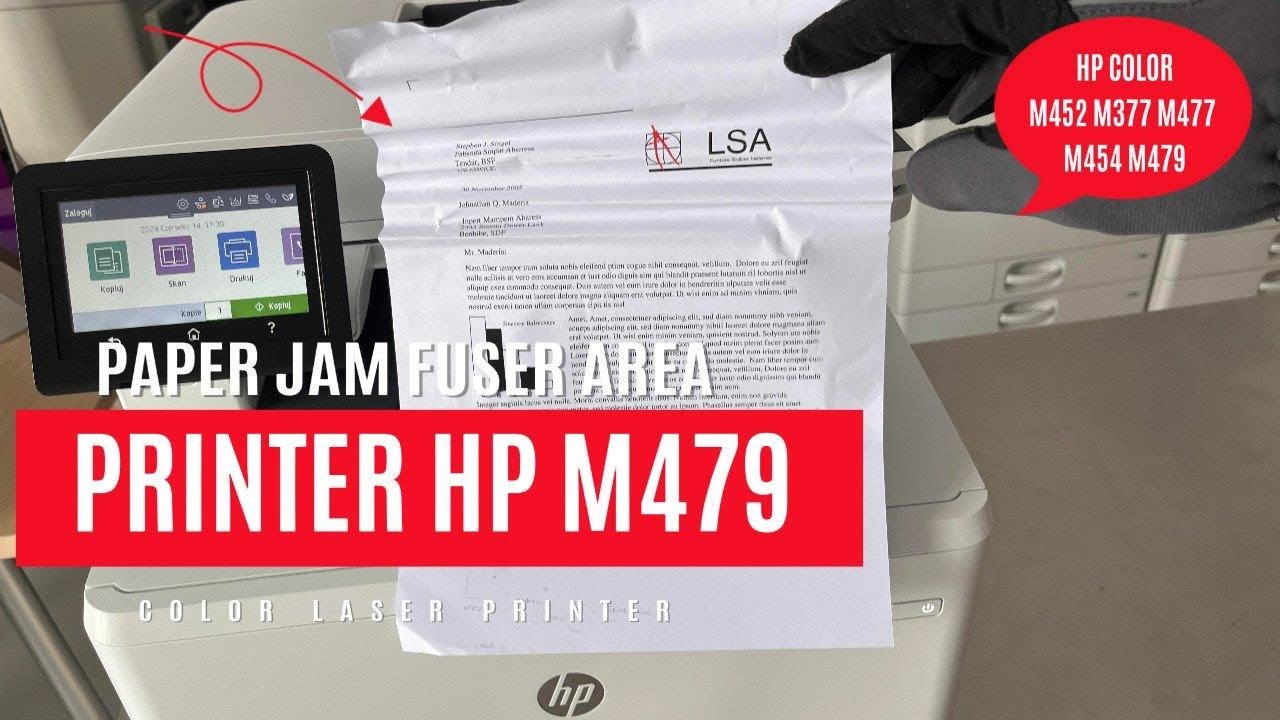 Paper jam Fuser Area Printer HP M452 M377 M477 M454 M479 ASMR