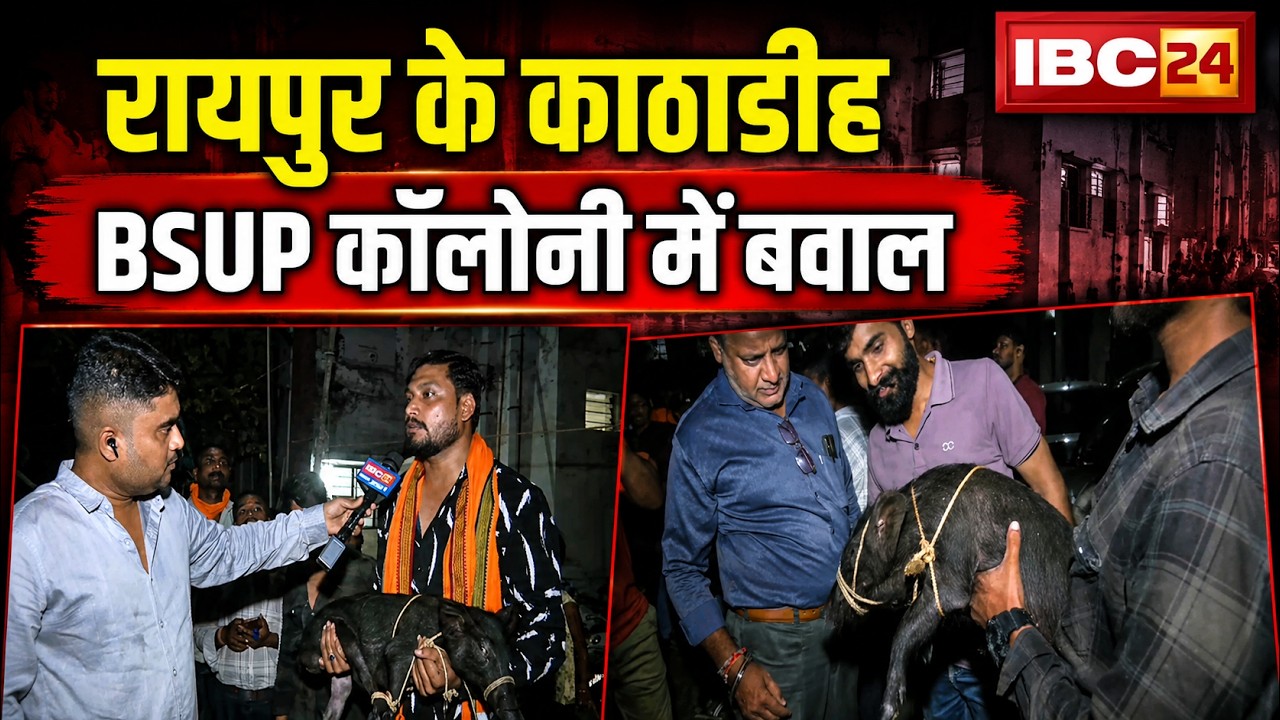 Raipur Crime News: काठाडीह के BSUP कॉलोनी में बवाल। सूअर लेकर पहुंचे बजरंग दल कार्यकर्ता