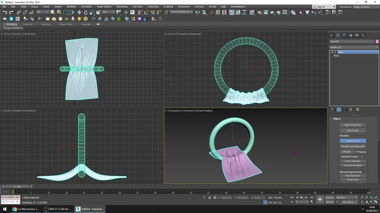 Tutorial 3ds Max Toalla con modificador Cloth