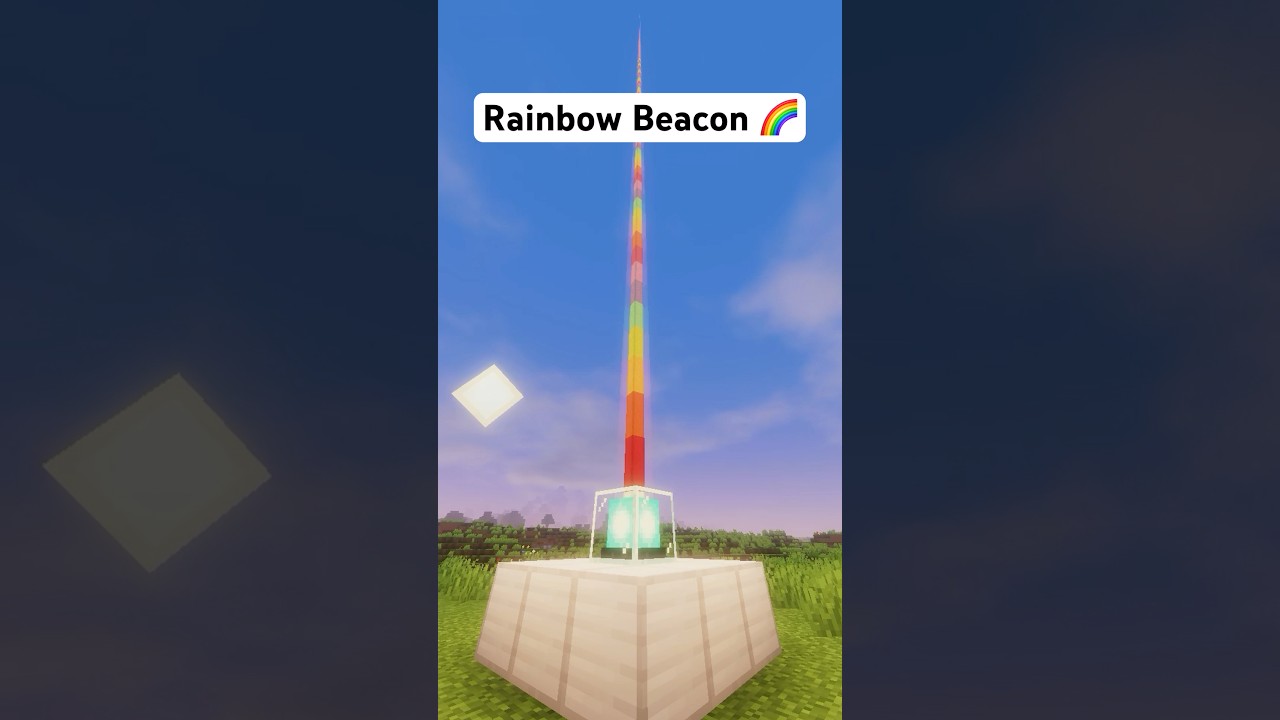 Rainbow Beacon Tutorial in Minecraft #shorts