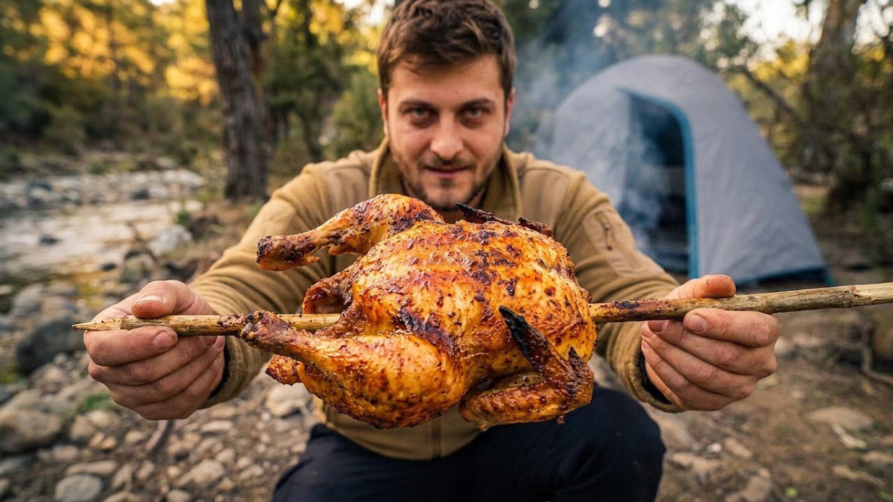 36 Hours solo Survival Camping Alone | Primitive Water Filter & Fire Chicken