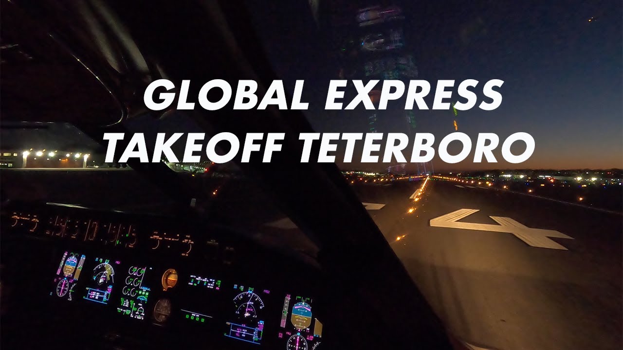 Global Express Cockpit Takeoff - Teterboro (TEB)