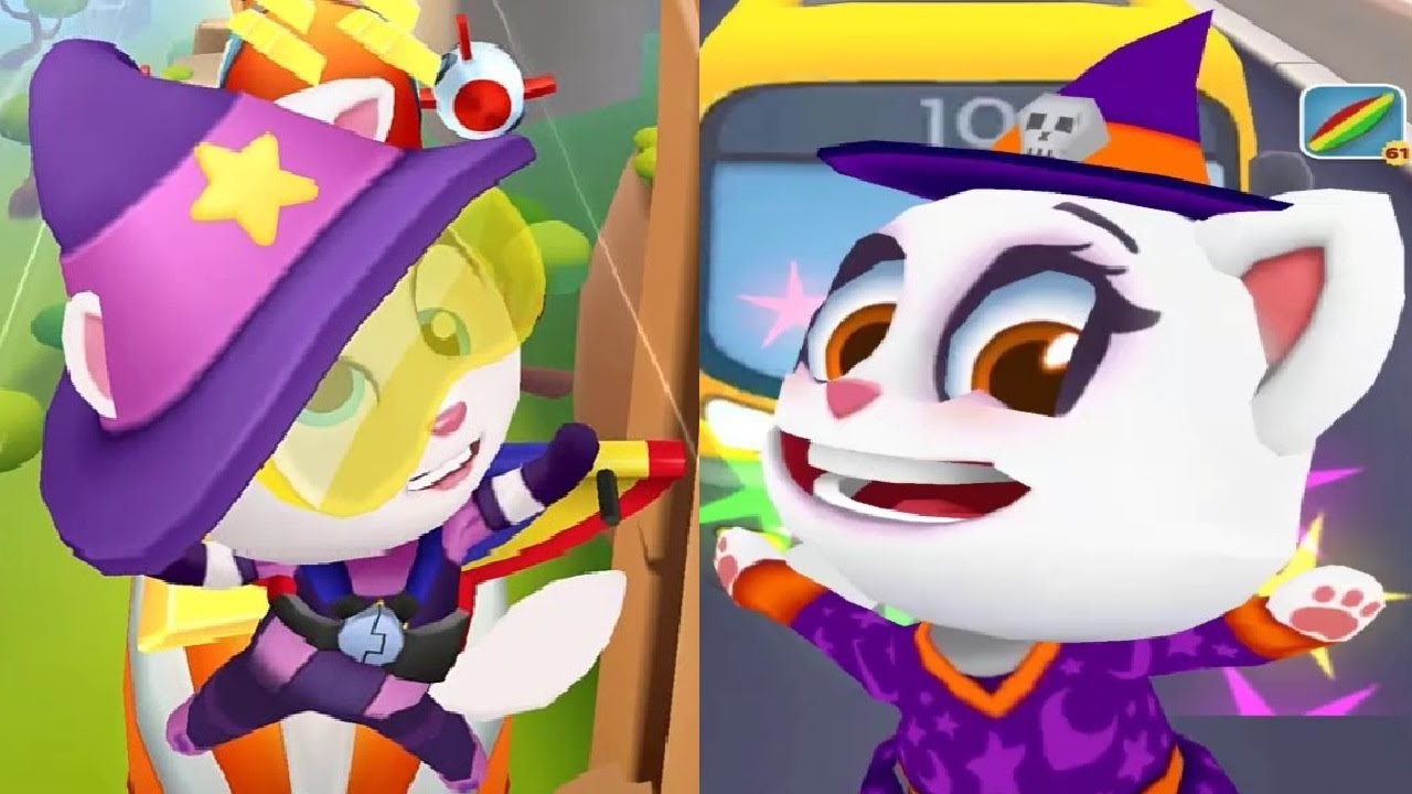 TALKING TOM GOLD RUN VS Panda Panda Run Game WITCH ANGELA VS WITCH KOKO Gameplay 2022