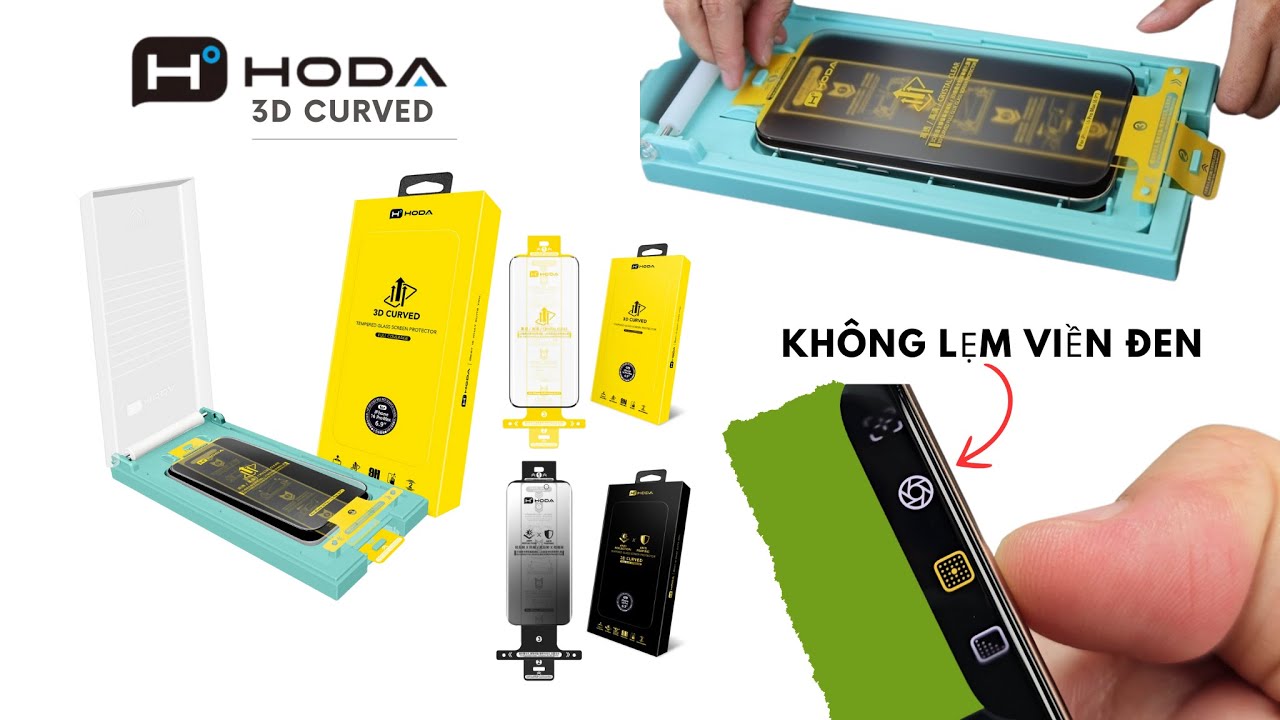 Cường lực HODA mới cho iPhone 16 series | Không lẹm viền đen, vát cạnh 3D và tool trợ dán siêu dễ