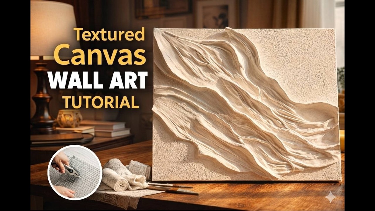 Stunning Textured Canvas Wall Art | Easy DIY Plaster Art Tutorial for Beginners