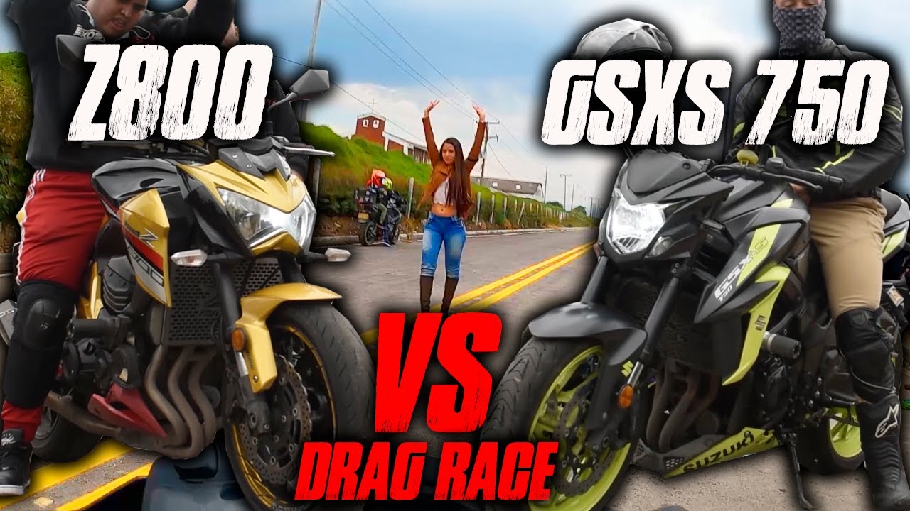 Z800 VS Gsx-s 750 Drag Race