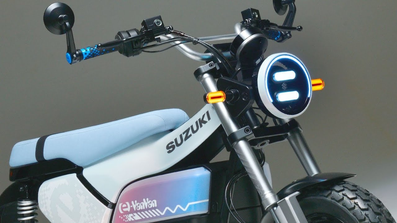 スズキ伝説のバイク「VanVan」復活を発表！ “新型モデル”は「丸目ライト」のネオレトロ仕様！ 往年の「レジャーバイク」最新モデル「新型e VanVan」 ジャパンモビリティショー2025に出展決定
