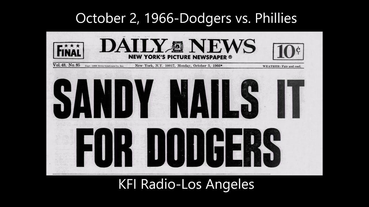October 2, 1966-Dodgers vs. Phillies (KFI-Radio)