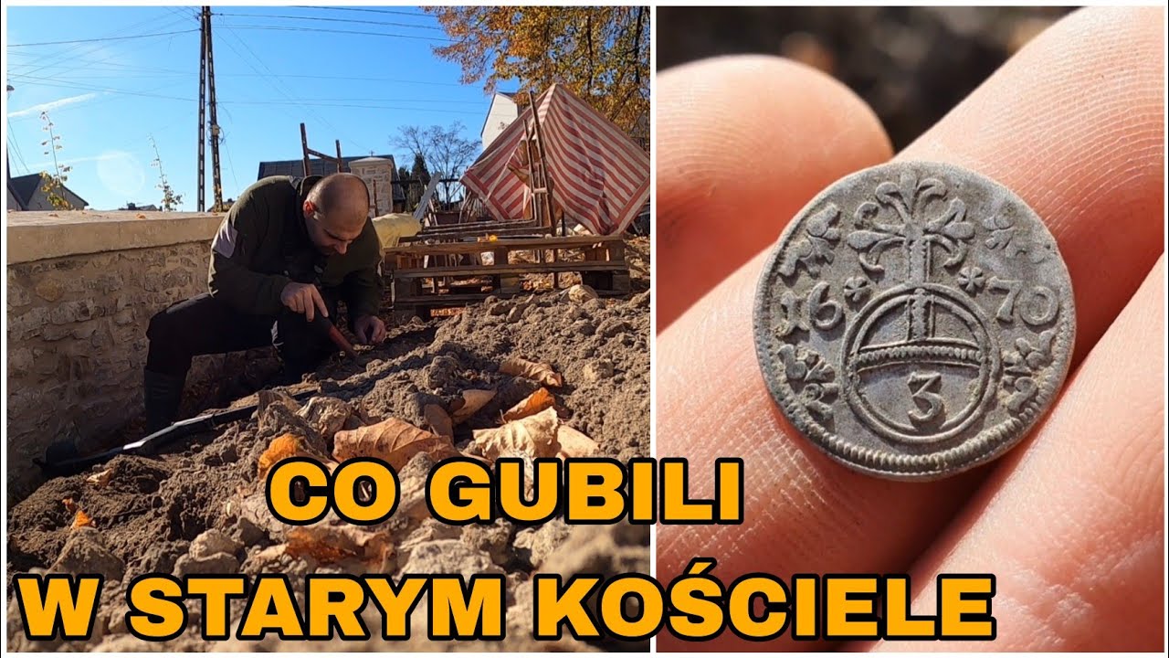 Poszukiwania w ruinach starego kościoła. Przepiękne monety