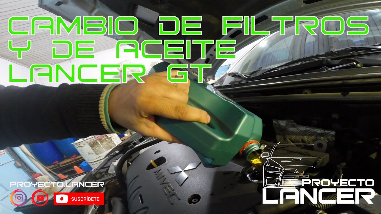 HACIENDOLE EL SERVICE (MANTENIMIENTO) AL MITSUBISHI LANCER GT. CAMBIO DE ACEITE Y FILTROS.
