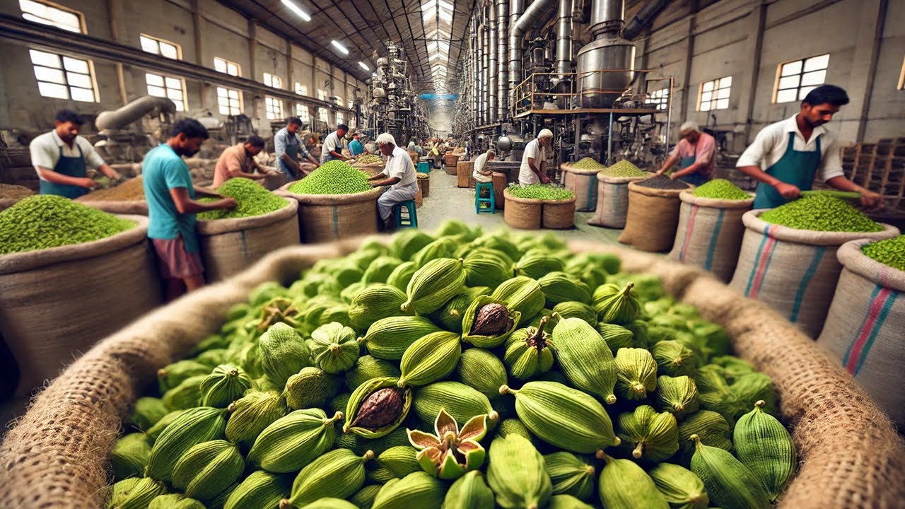 How Tons of Green Cardamom Are Harvested and Processed | Agriculture Technology