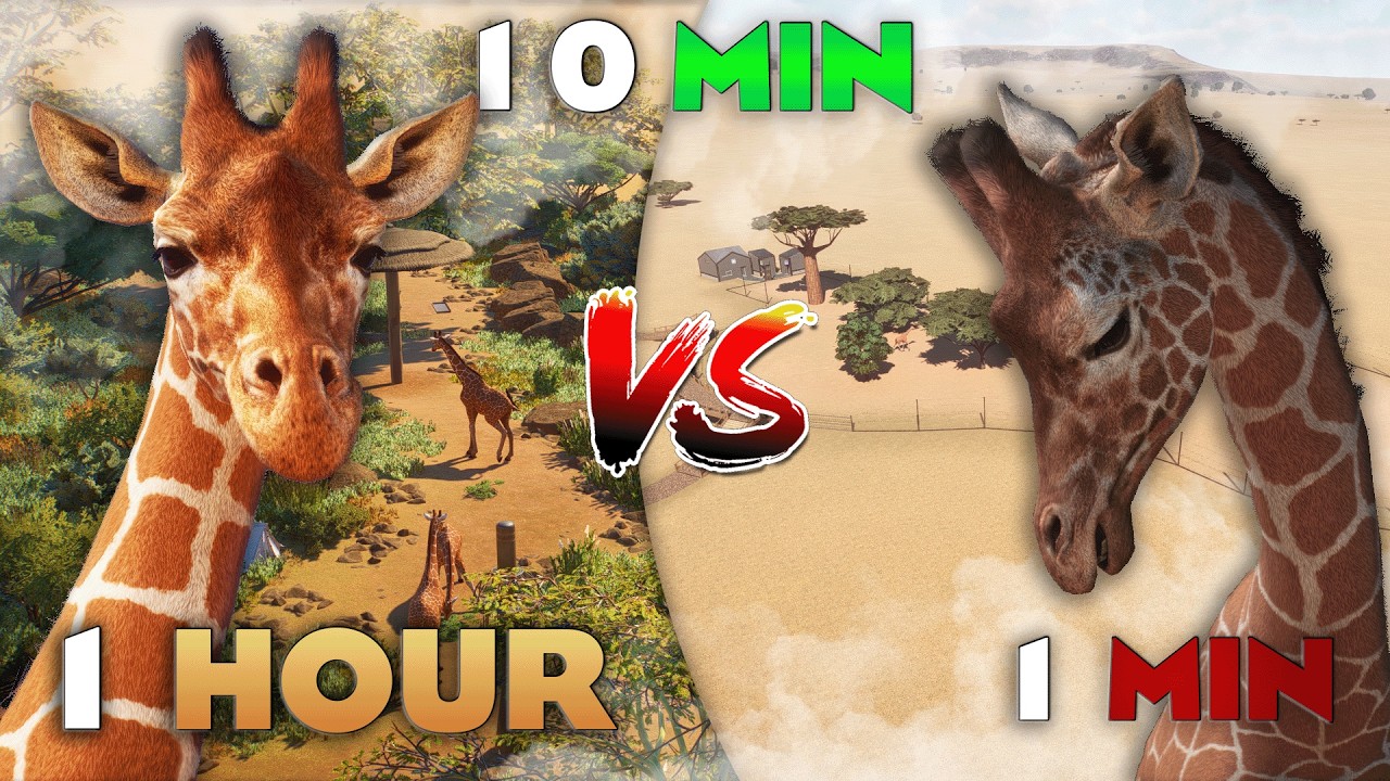 🦒 1 Minute | 10 Minute | 1 Hour - Planet Zoo Habitat Challenge!