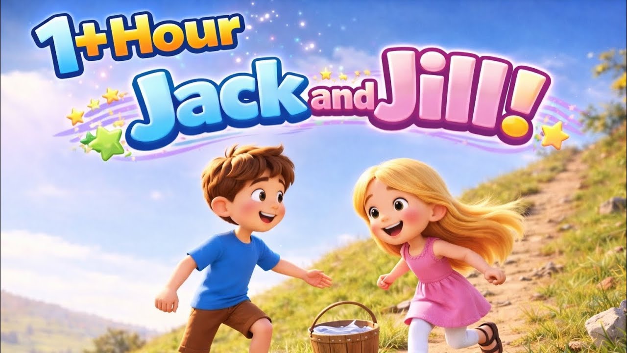 Jack and Jill | 1 Hour Loop | Nursery Rhyme for Kids 👧👦 | Fun & Colorful 3D Animation 