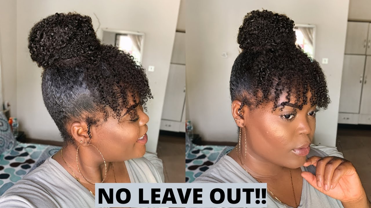 HIGH BUN WITH CURLY BANGS USING CLIP INS| PROTECTIVE STYLE