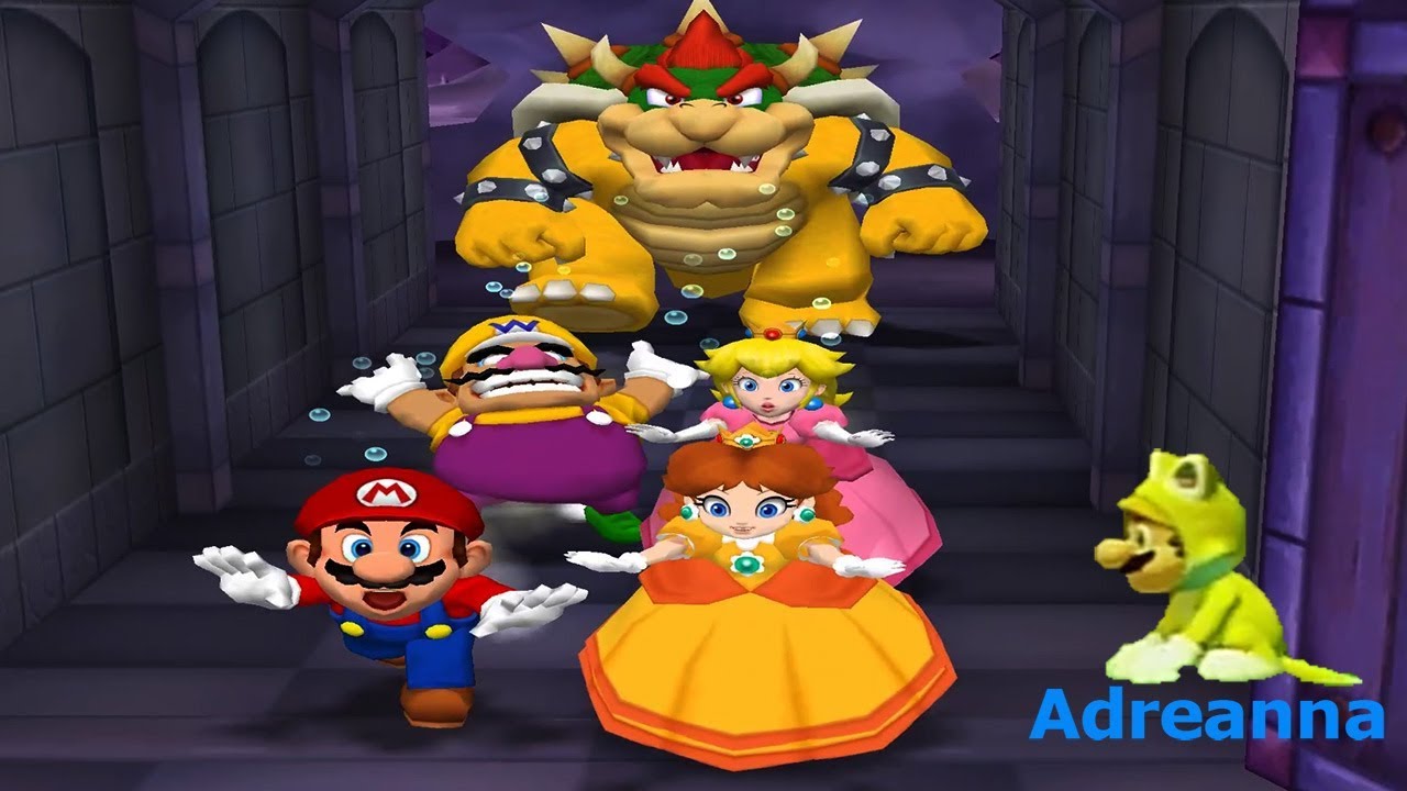 Mario Party 5 - Minigames - Wario Peach Daisy (Mario Bad Luck) All Funny Mini Games