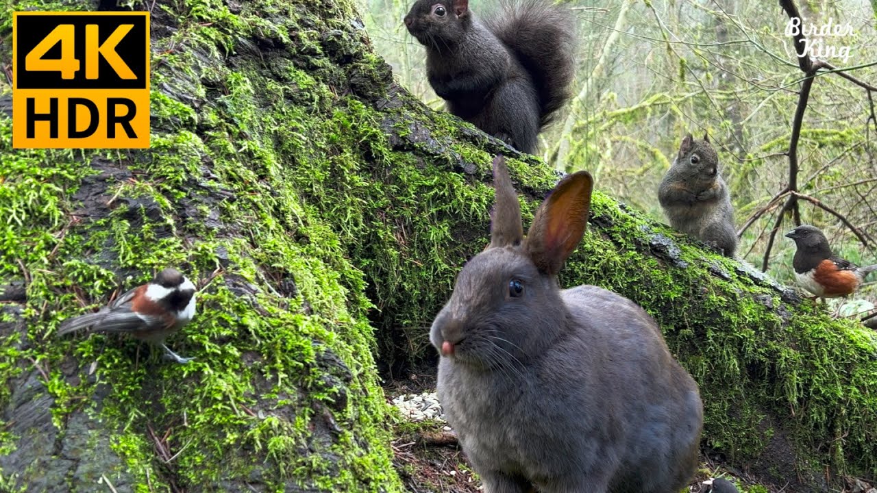 кошка тв 😺🐰Пасхальный кролик, птицы и белки весной 🐦 8 часов (4K HDR)