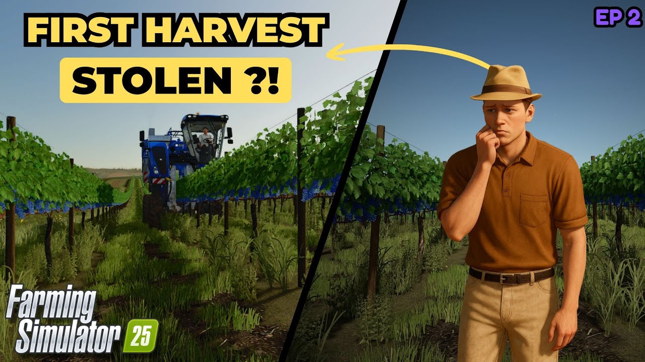 Our First Grape Harvest | Building the ULTIMATE Vineyard in Farming Simulator 25