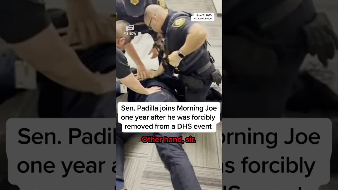 Sen. Padilla joins Morning Joe one year after he was forcibly removed from a DHS event