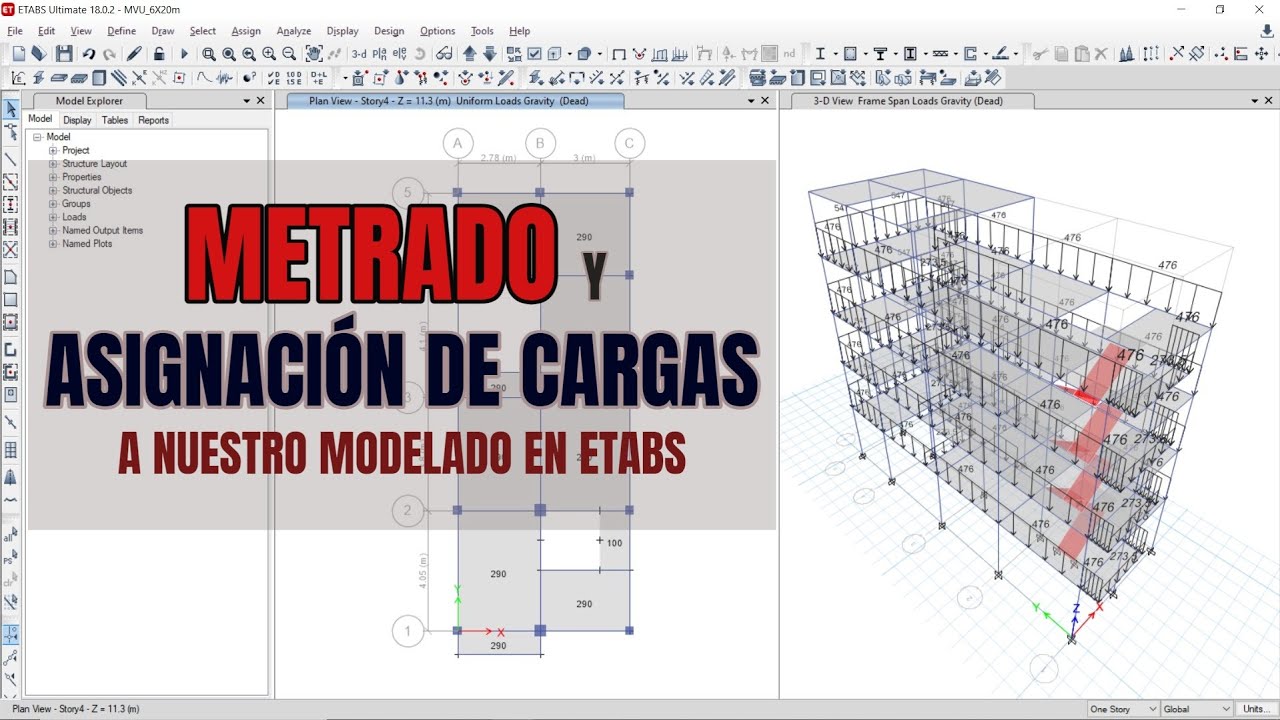 Metrado y asignación de Cargas en Etabs / Asignar Cargas al Modelado V2