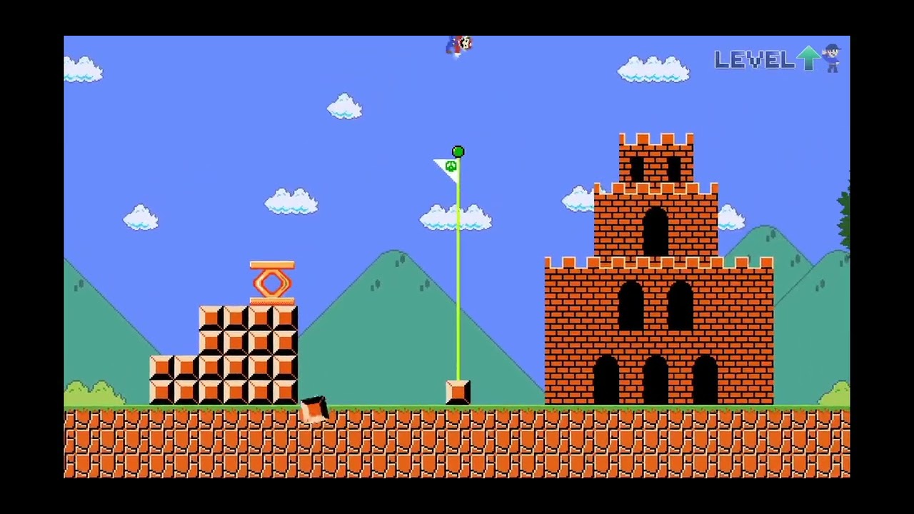 Quando o mario pula o nível fica mais difícil (reagindo).