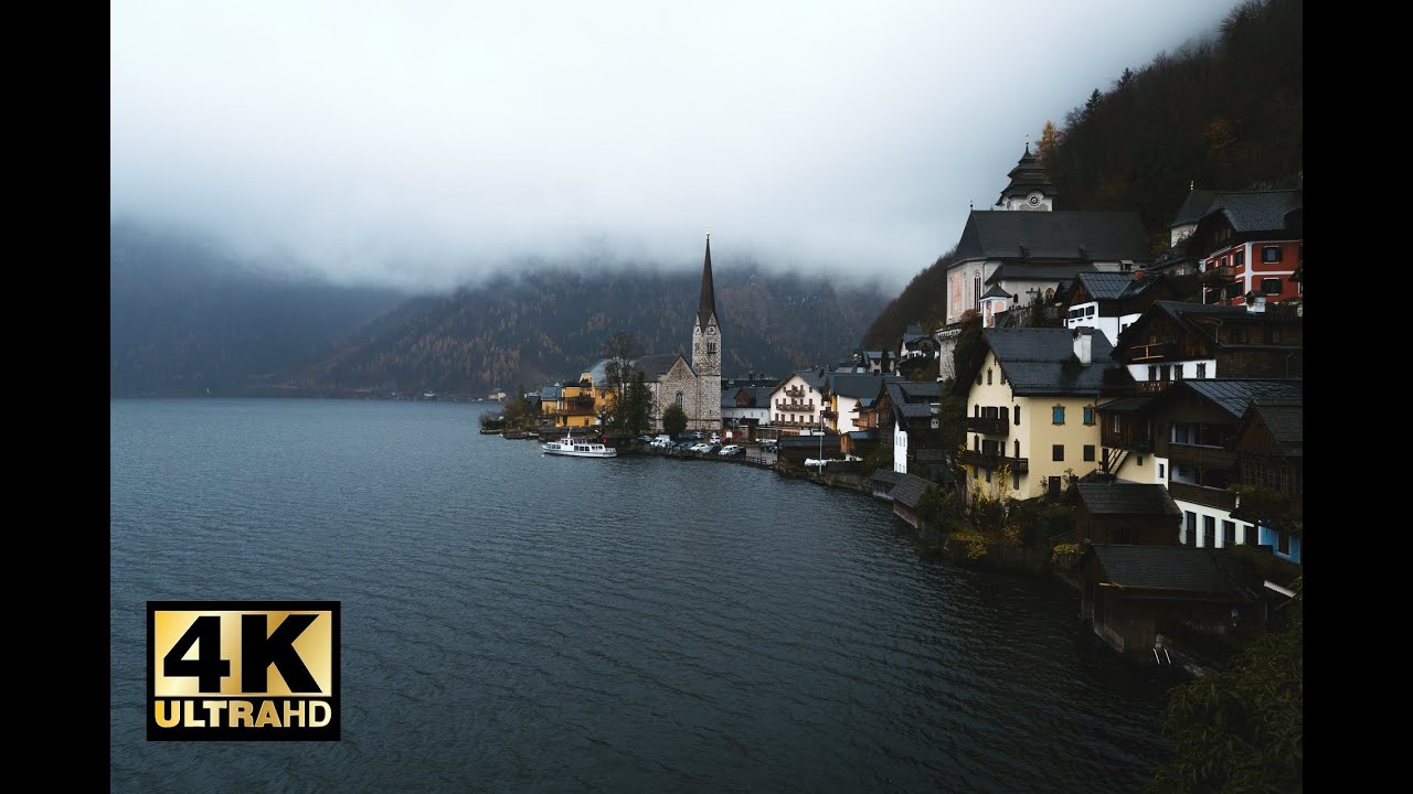 (Austria) Beautiful city, Drone shots of amazing landscapes 4K