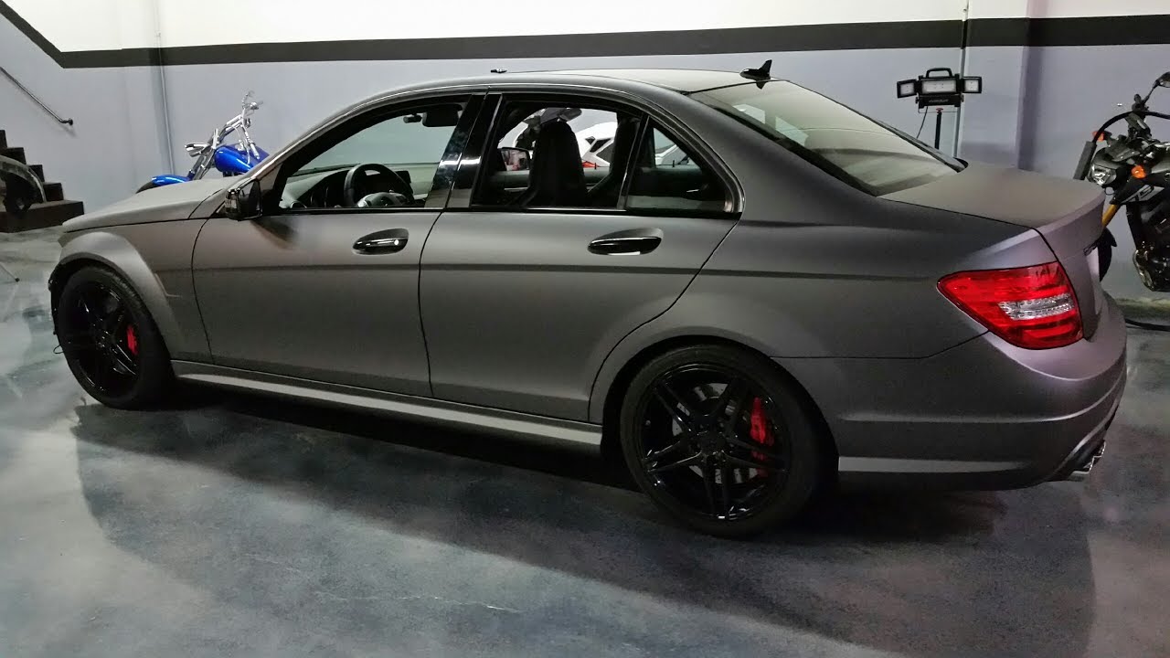 Mercedes-Benz C63 AMG wrapped in Matte Charcoal Metallic