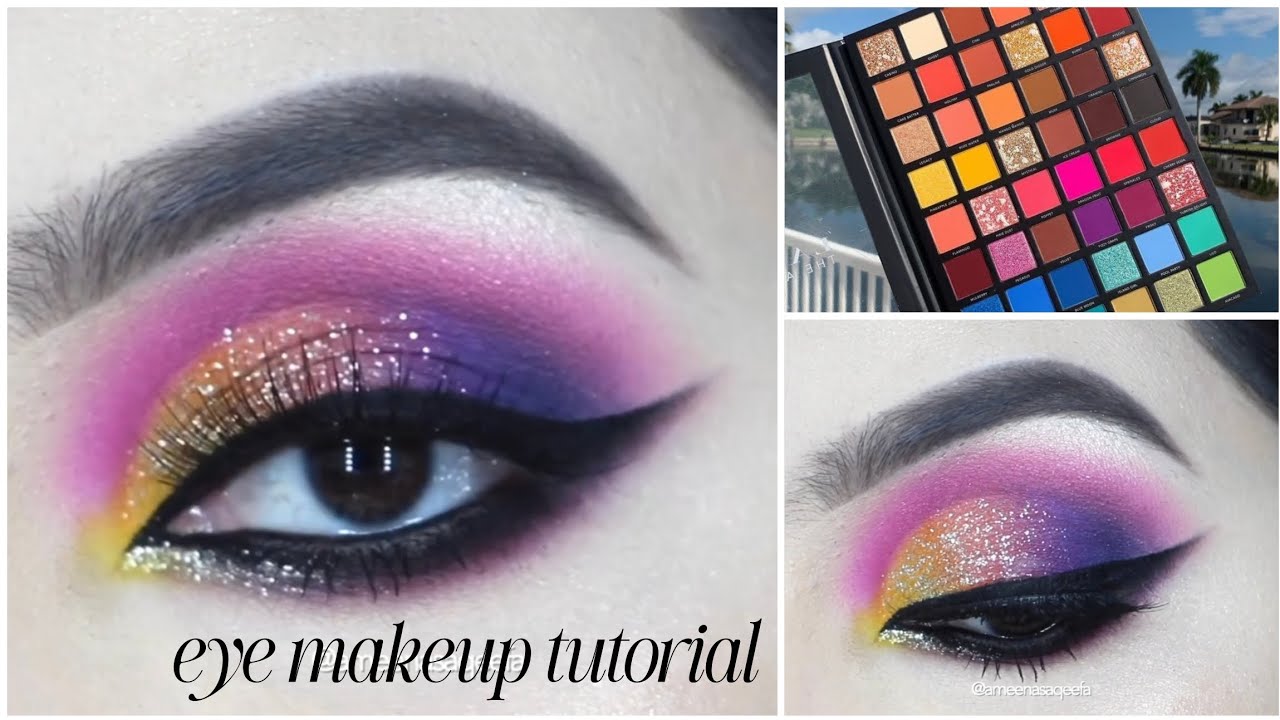 Eye makeup tutorial with multiple colors shades#eyeshadow#makeup#eyeliner