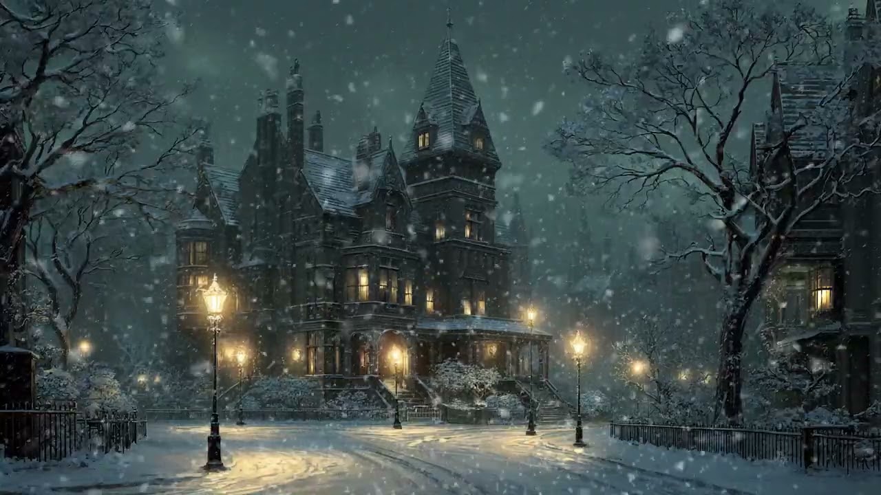 Howling Blizzard Around an Abandoned Victorian Mansion | Winter Storm Ambience for Sleep & Solitude