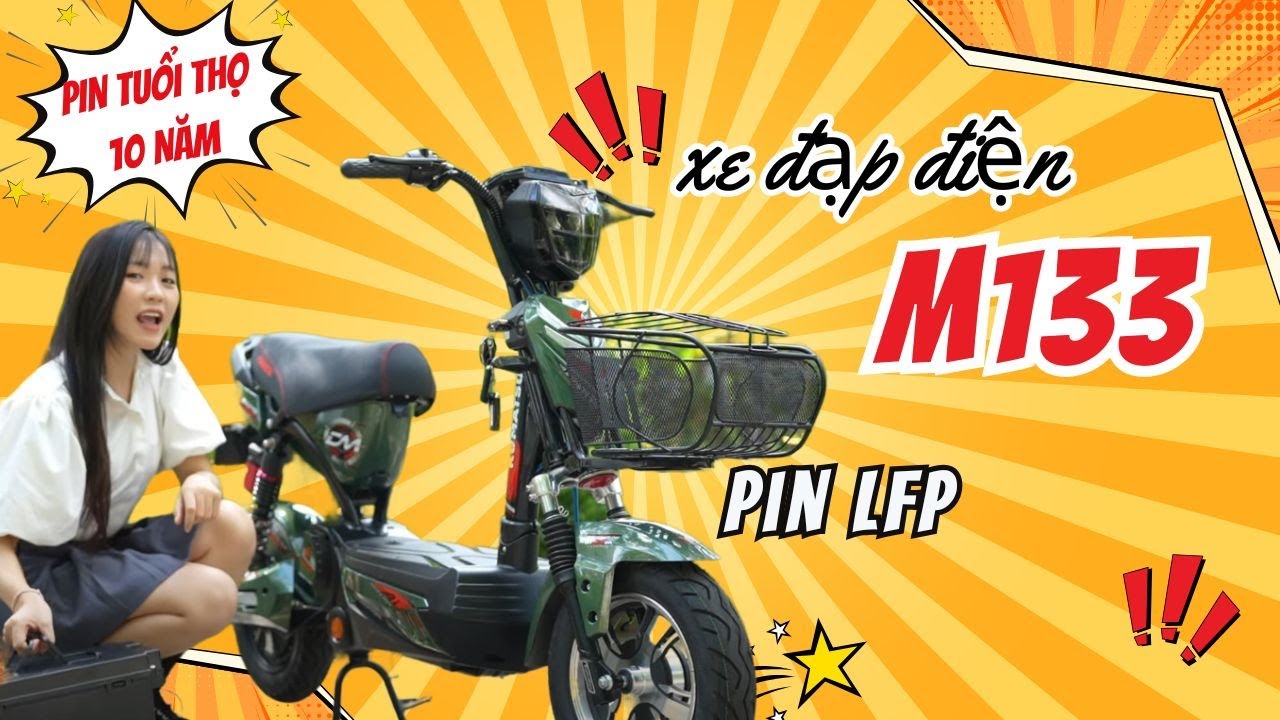 😱 Sốc: Xe đạp điện M133 chạy pin LFP - Tuổi thọ 10 năm, dùng càng lâu càng lợi!