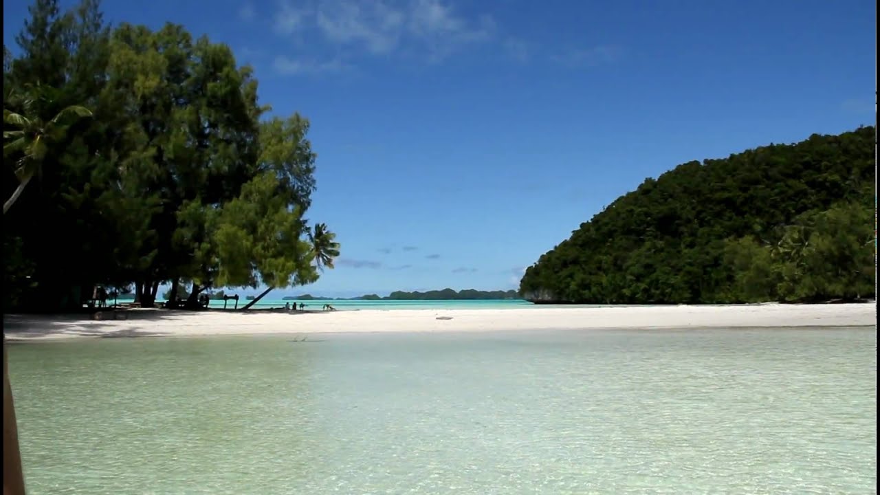 Approaching Ngemelis Island by boat