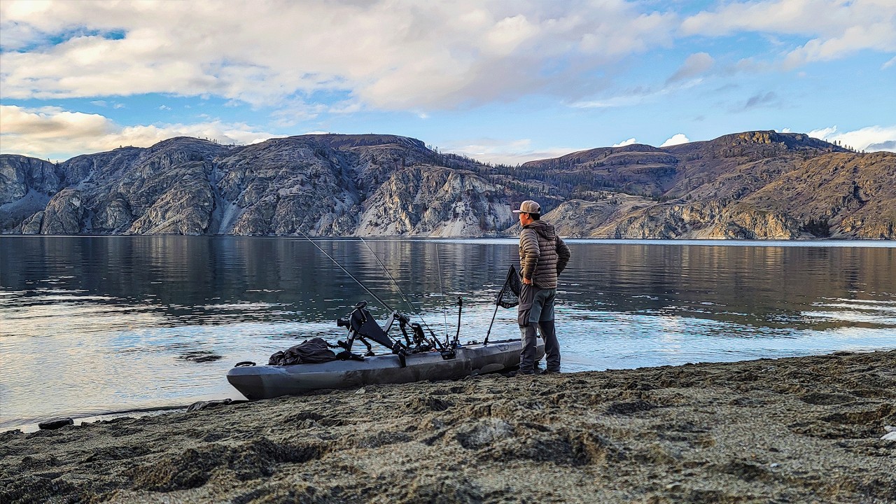 A Winter Kayak River Trout Adventure! (Catch & Cook over the Fire)