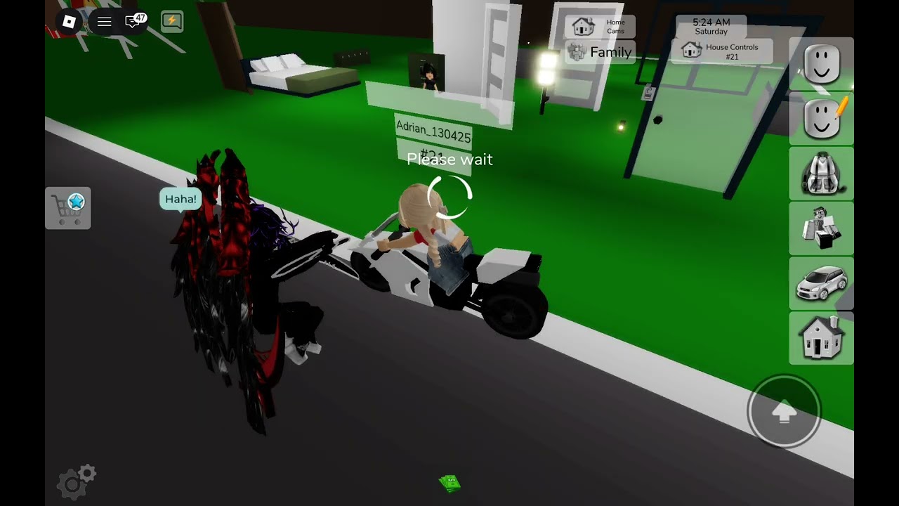 Me playing brickhaven , but I have a stalker , and it's a kid , and I made him at school