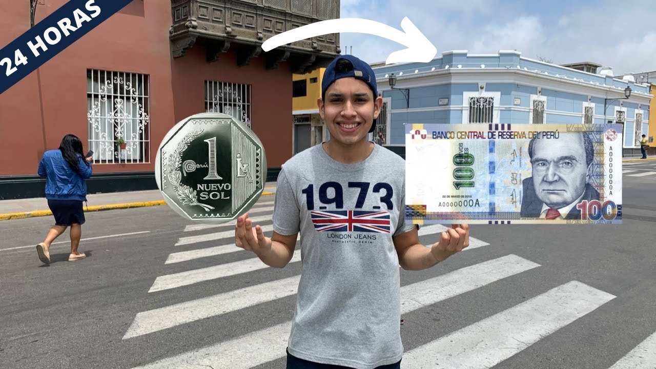 Convierto 1 sol en 100 soles en la Calle 💰 RETO 24 Horas