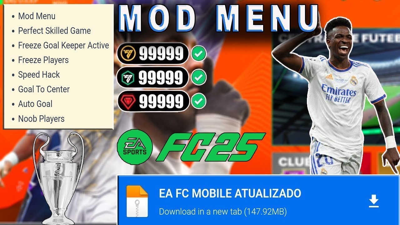 MOD MENU EA FC MOBILE 25 ATUALIZADO | AUTO WIN DISCONECT PLAYER + AUTO GOL LINK DIRETO