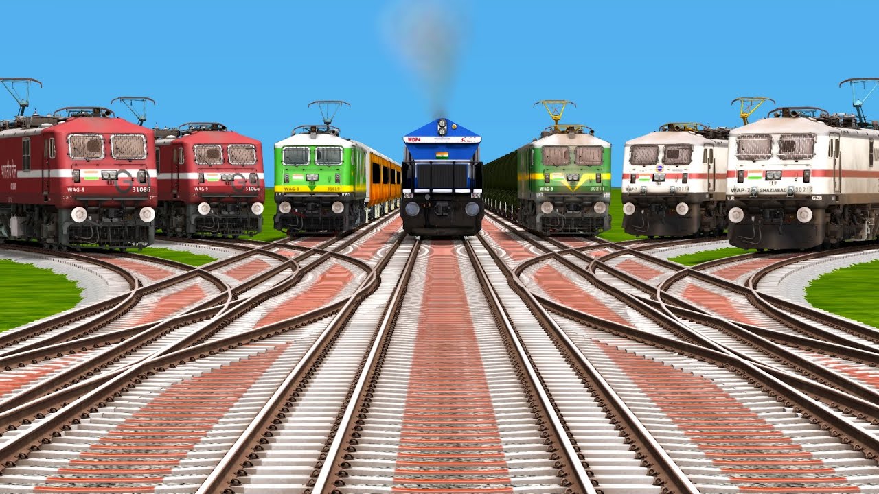 7 Express Trains At Branched Forked Tracks 😱 Railroad Crossing | train simulator classic