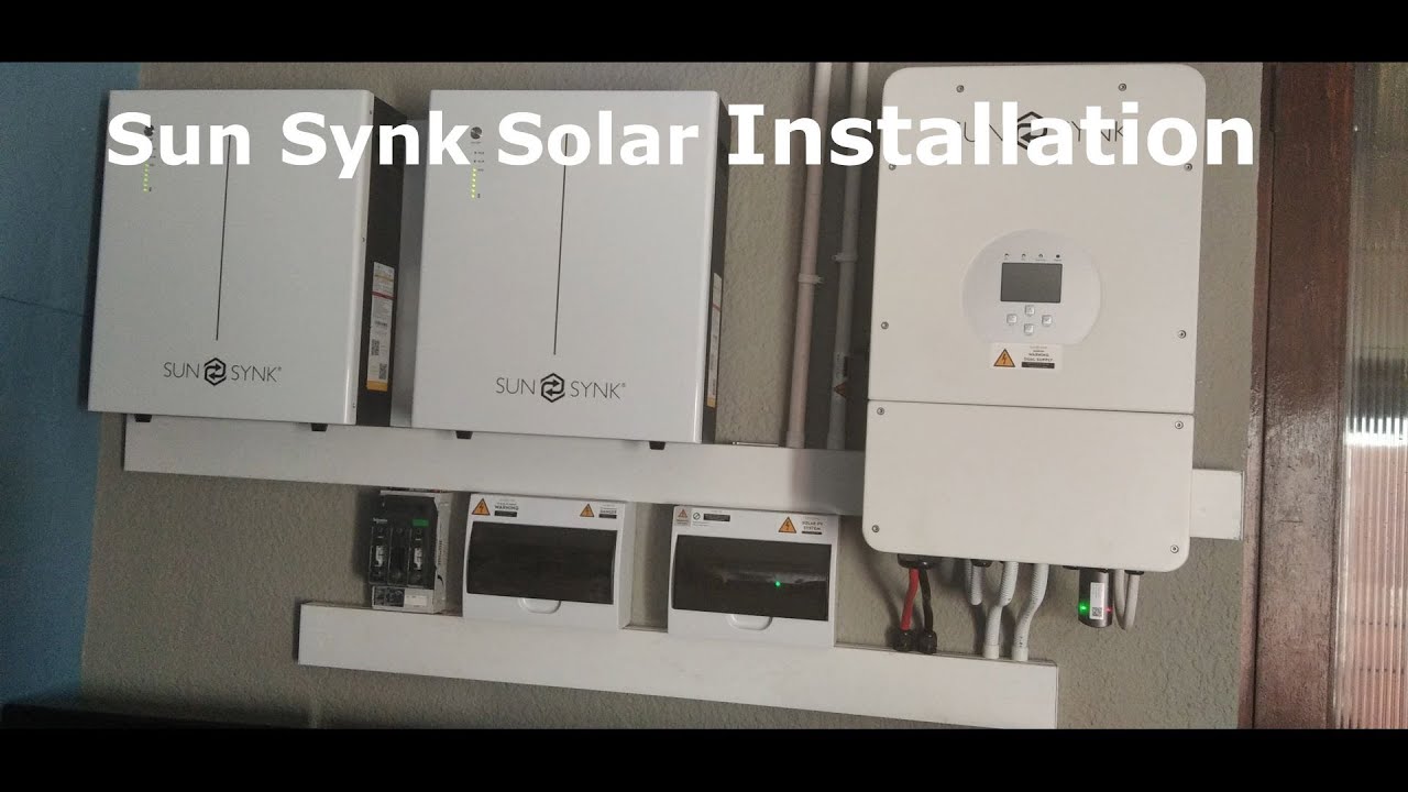 Sun Synk Solar Power Installation, 12 panels, 8.8kW Hybrid Inverter, 2x 5.32 kWh Batteries