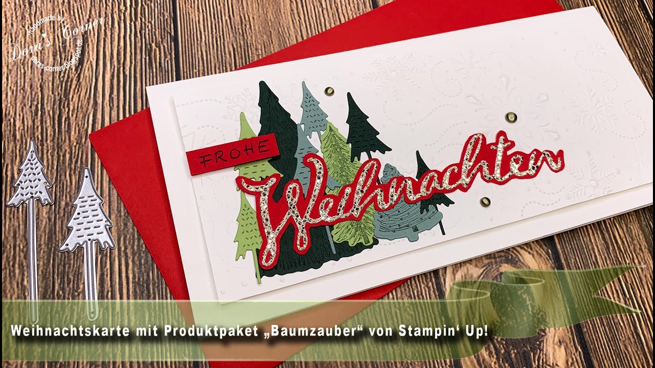 Geprägte Weihnachtskarte mit Produktpaket 