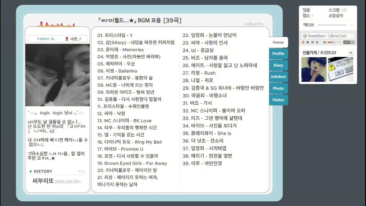 그리워 돌아오지않을 내 20대 l 싸이월드 BGM PLAYLIST🎵 감성플리 추억플리